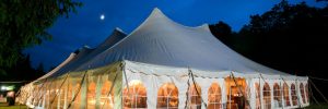 Party tent with sidewalls