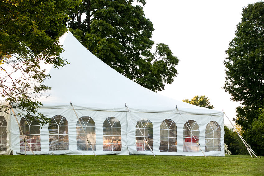 Outdoor party tent with walls