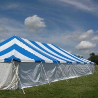 Blue and White Pole Tent for Wedding and Events in Kansas City